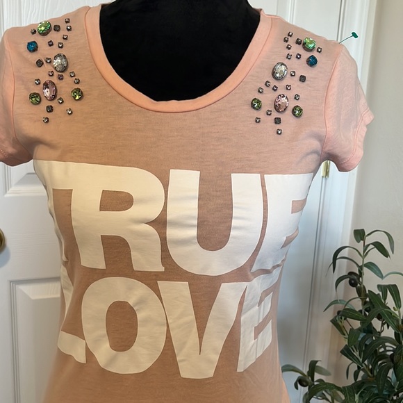 Bongo “True Love” Jeweled Tee Sz S EUC - Picture 2 of 5